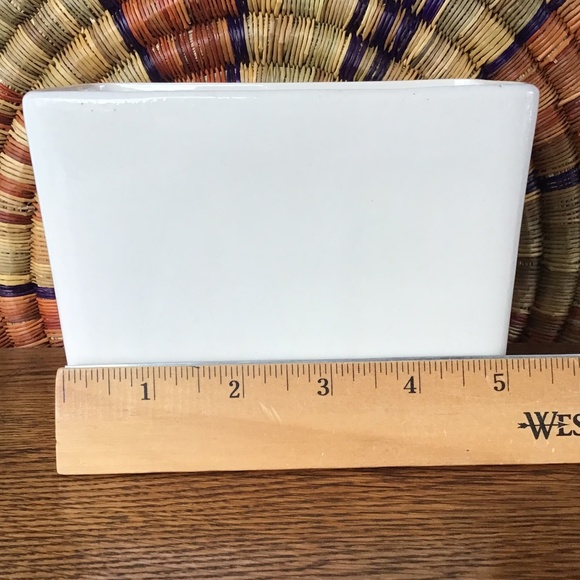 Vintage McCoy Pillow Vase Planter Cream White Rectangle Made in USA - Picture 7 of 14